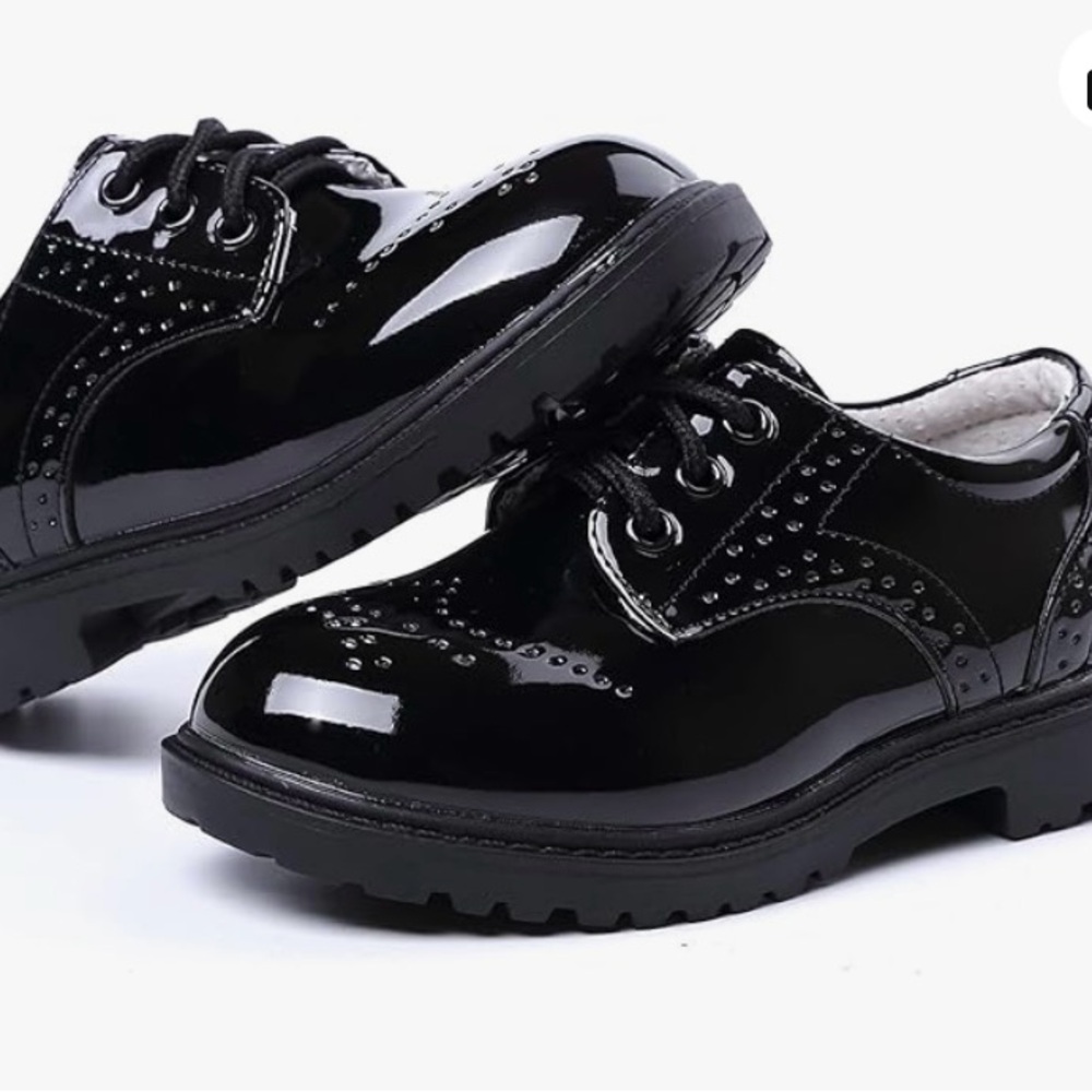 MFT Toddler Boys Dress Shoes Size 6 Black Lace Up Oxford